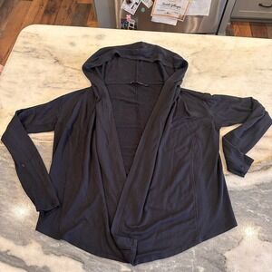 Athleta Size Medium Navy Hooded Open Flowy‎ Cardigan